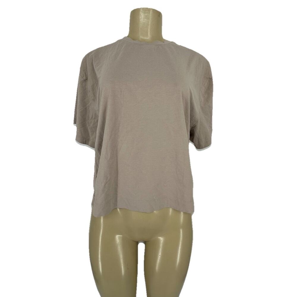 YPB Your Personal Best Medium Women Cropped Tee Short Sleeve Tan K8-5